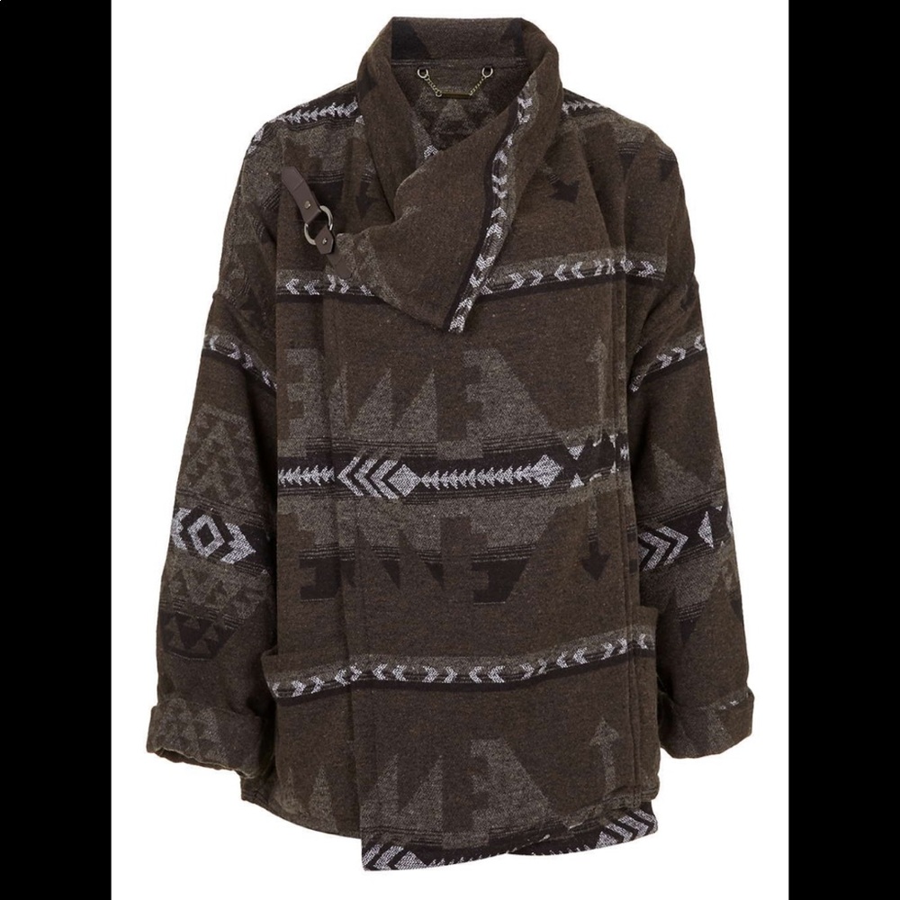 CAPULET WRAP AZTEC WOOL JACKET